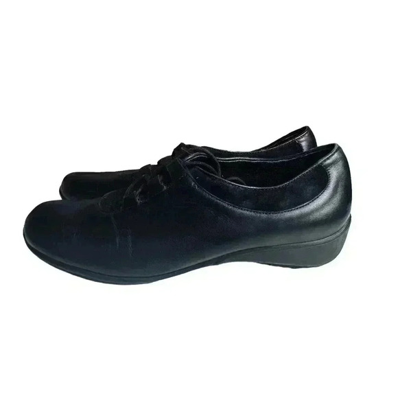 Munro American Walking Shoes Black Oxford Lace Up Leather Loafers Sz 8.5 - Picture 2 of 6